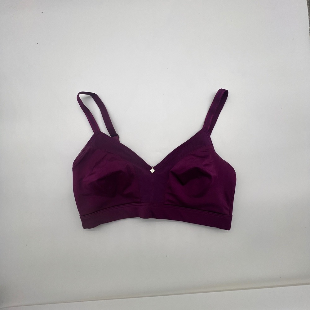 Breezies Plum Purple Wire-Free Full Coverage Bra 34DD Ultimair Lining